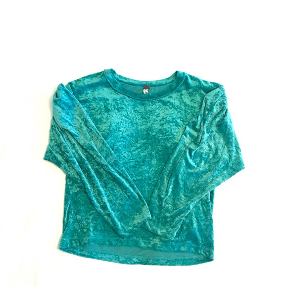 Free People Green Velvet Top - Picture 6 of 8